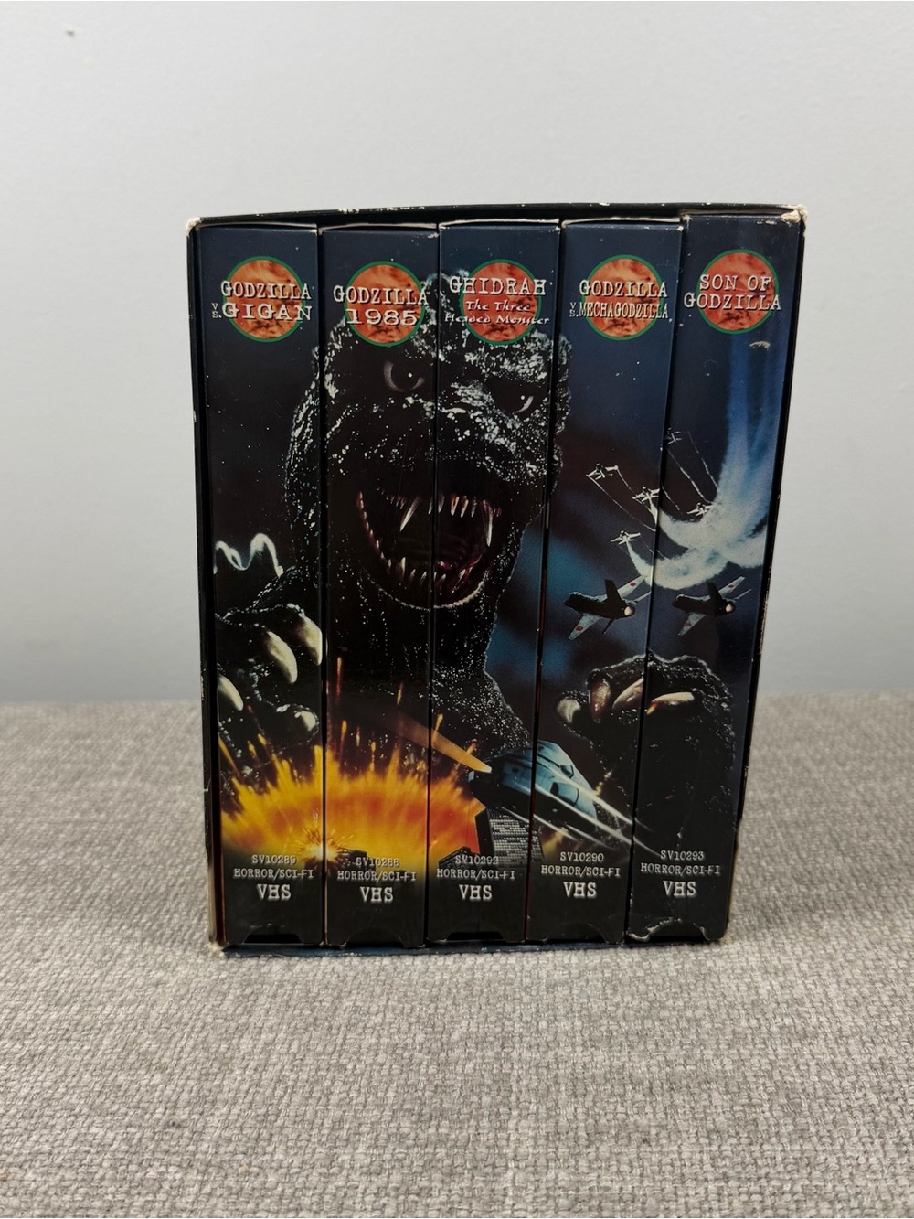 The Godzilla 5-Pack (VHS, 1997, 5-Tape Set) Ghidrah Mechagodzilla Gigan 1985